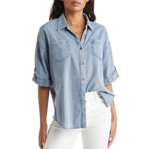 VICI Denim Chambray Button-Up Shirt